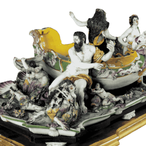 GINORI DOCCIA - CENTROTAVOLA CON TRIONFO DELLA TERRA E DEL MARE (1757 CA.)