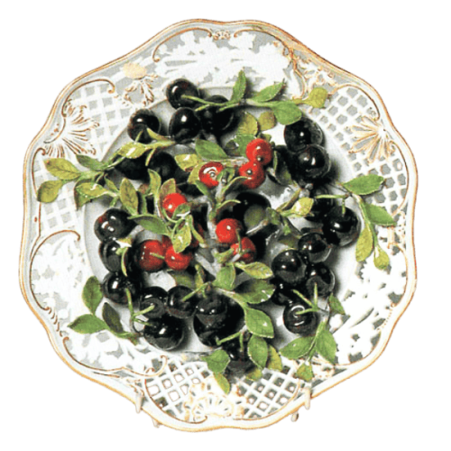 Meissen - Piatto trompe loeil con ciliege - (cat. n. 98)